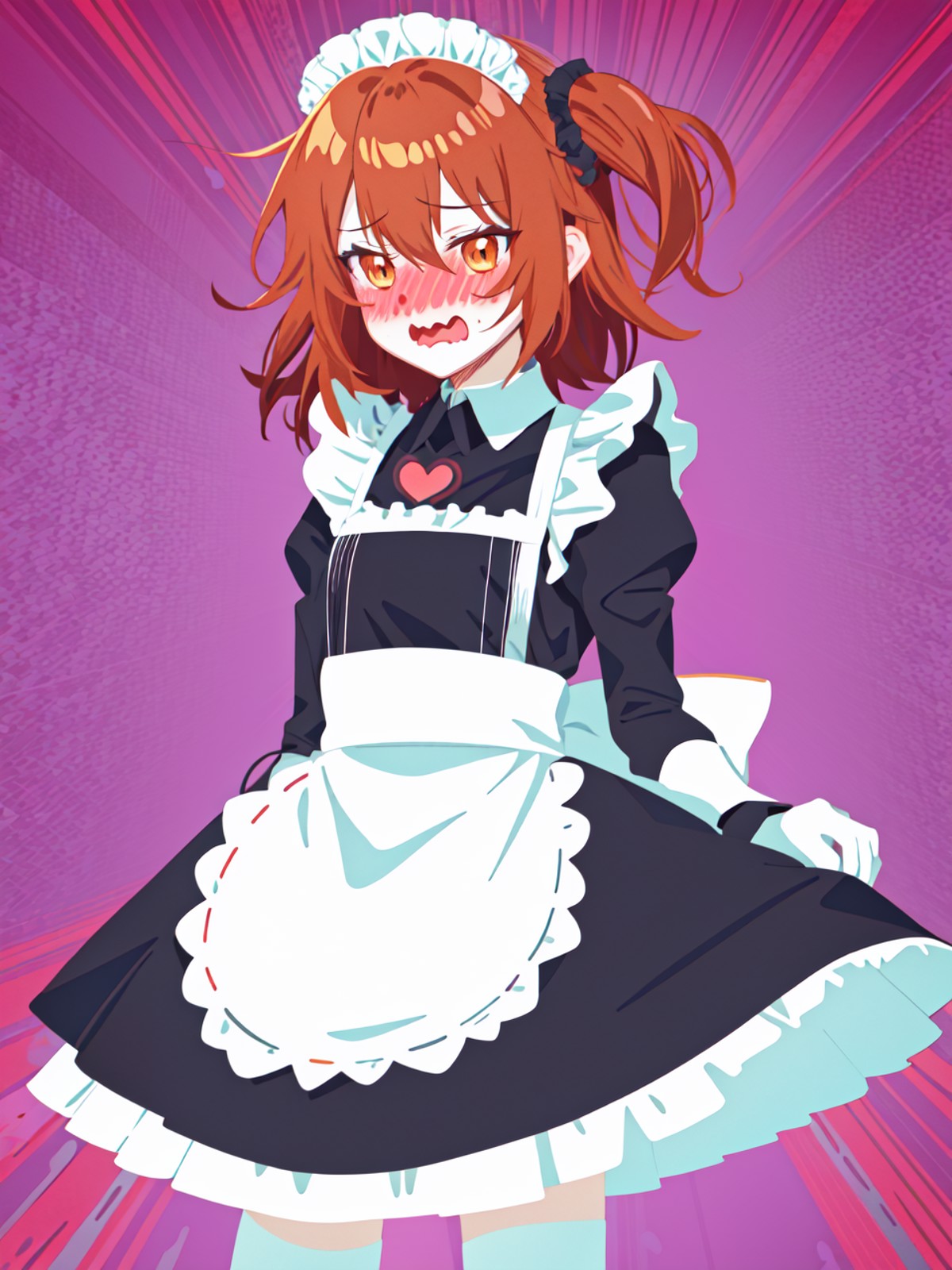 masterpiece, best quality, gudako, solo, sexy, (((vector graphic))), ((flat color)), ((vector style)), ((vector)),  ((maid...